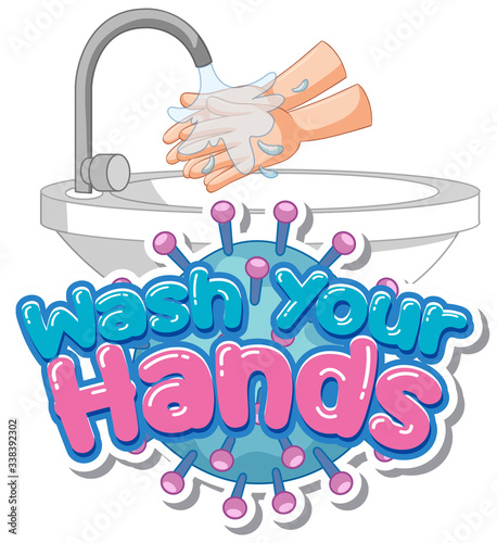 Wash your hands poster design for wash your hands