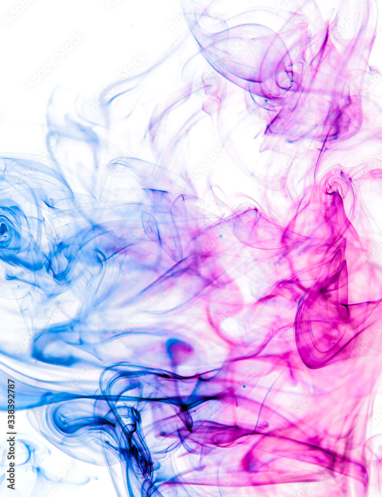 Fototapeta premium Colored smoke on white background