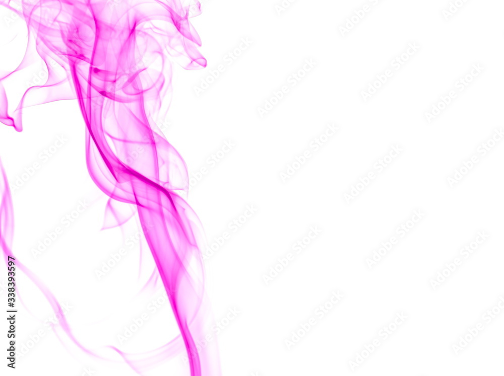 Purple smoke on white background