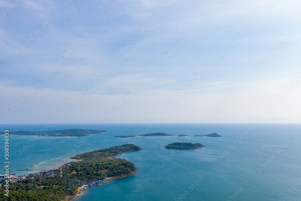 Panorama of viewpoint on King island at sunset, in Cambodia Panorama of viewpoint on King island at sunset, in Cambodia