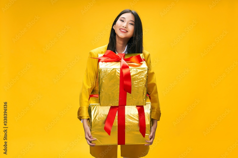 woman with gift box woman with gift box