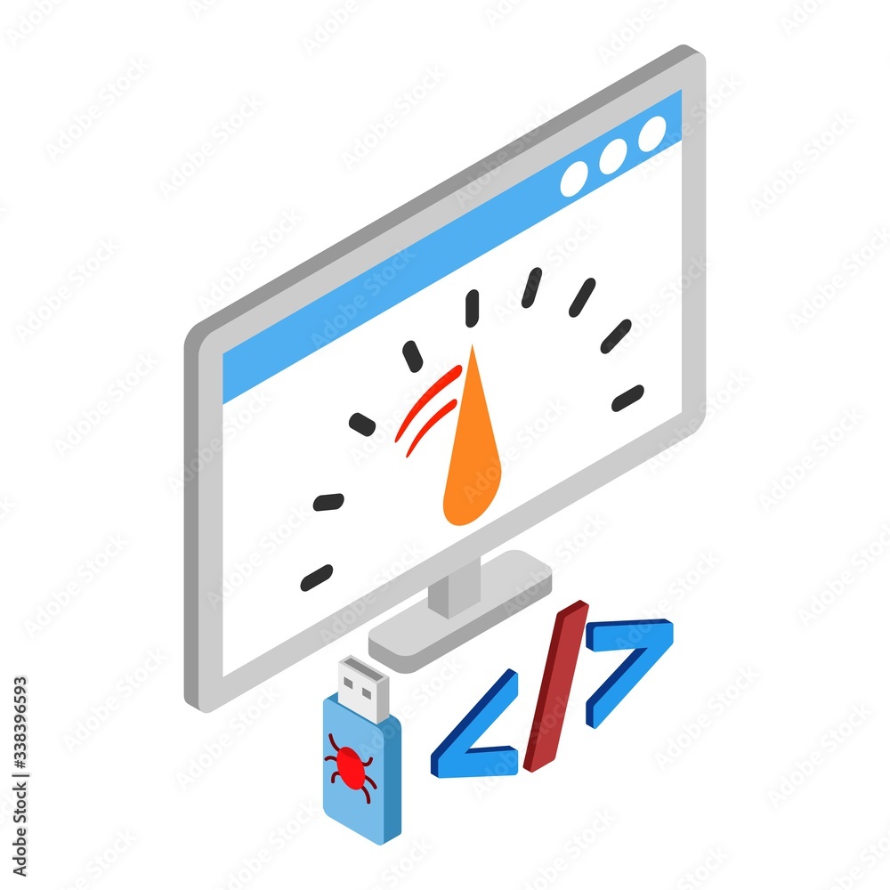 Loading speed icon. Isometric illustration of loading speed vector icon for web