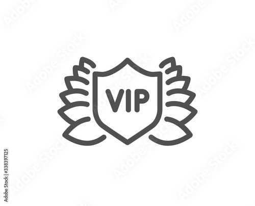 Vip security line icon. Very important person protection sign. Member club privilege symbol. Quality design element. Editable stroke. Linear style vip security icon. Vector