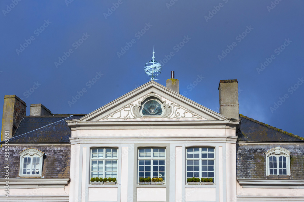 pediment of à patrician house in Ghent, Flemish Region / Belgium