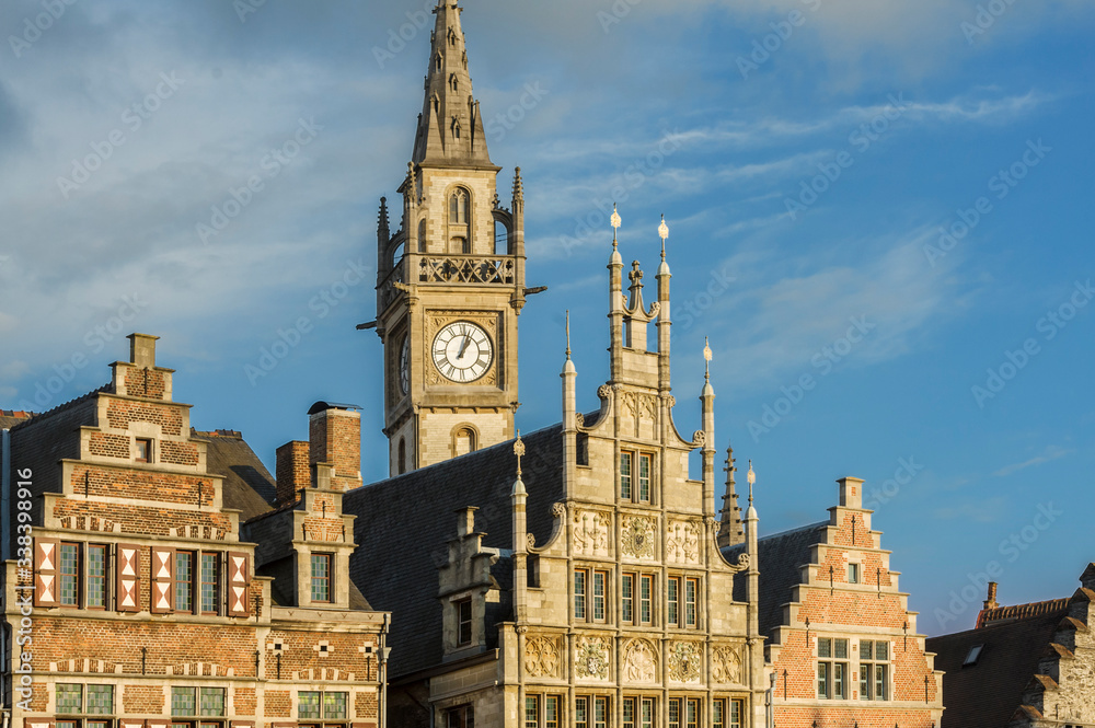 the facade of The Den Enghel House is located on the Graslei in the center of Ghent, Belgium the facade of The Den Enghel House is located on the Graslei in the center of Ghent, Belgium