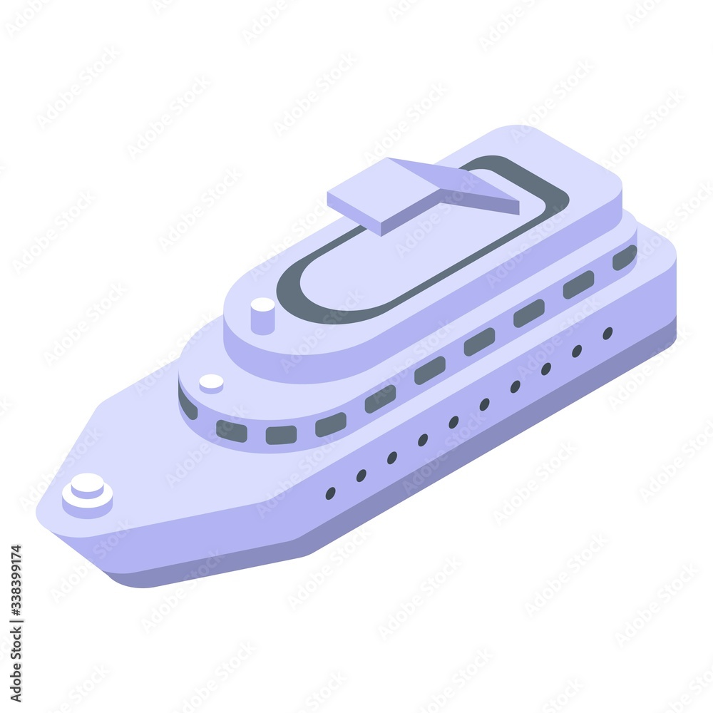 Cruise yacht icon. Isometric of cruise yacht vector icon for web design isolated on white background Cruise yacht icon. Isometric of cruise yacht vector icon for web design isolated on white background
