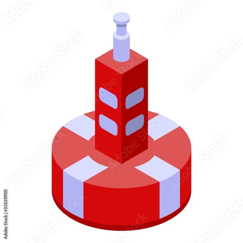 Ocean buoy icon. Isometric of ocean buoy vector icon for web design isolated on white background