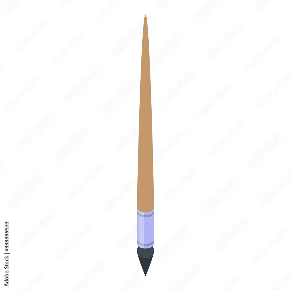Paintbrush icon. Isometric of paintbrush vector icon for web design isolated on white background