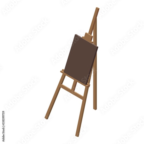 Wood easel icon. Isometric of wood easel vector icon for web design isolated on white background