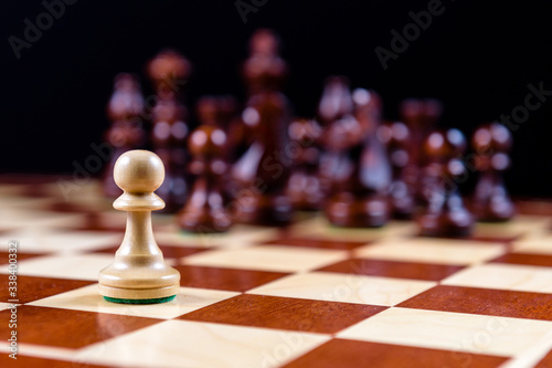 white pawn against black pieces