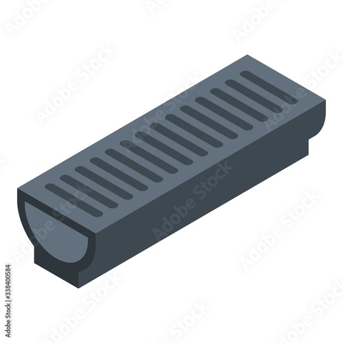 Ground gutter icon. Isometric of ground gutter vector icon for web design isolated on white background