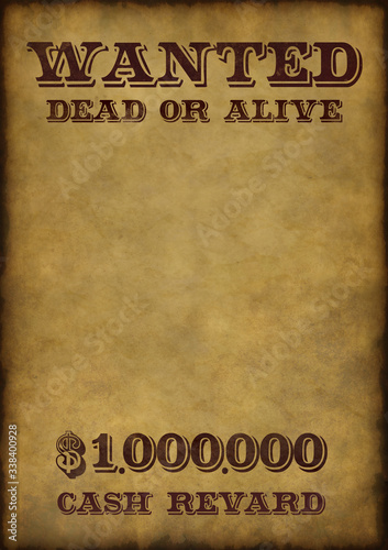 wanted dead or alive vintage reward wild west template paper