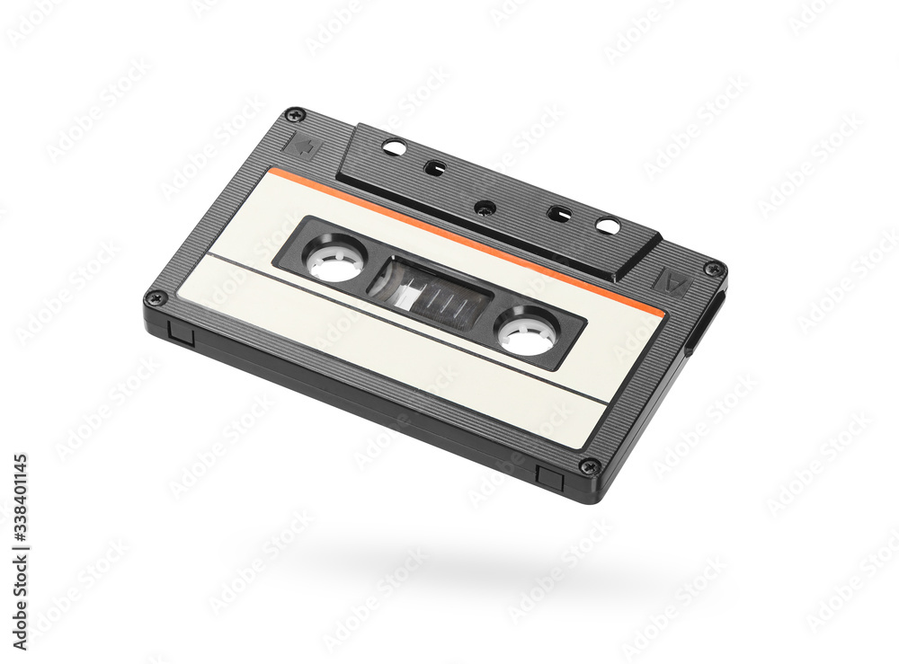 Old audio tape compact cassette isolated on white Old audio tape compact cassette isolated on white