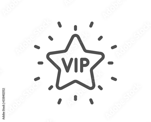 Vip line icon. Very important person star sign. Member club privilege symbol. Quality design element. Editable stroke. Linear style vip star icon. Vector