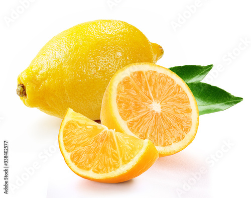 lemon with slice and leaf 2