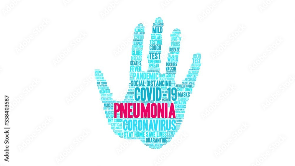 Pneumonia animated word cloud on a white background. Pneumonia animated word cloud on a white background.