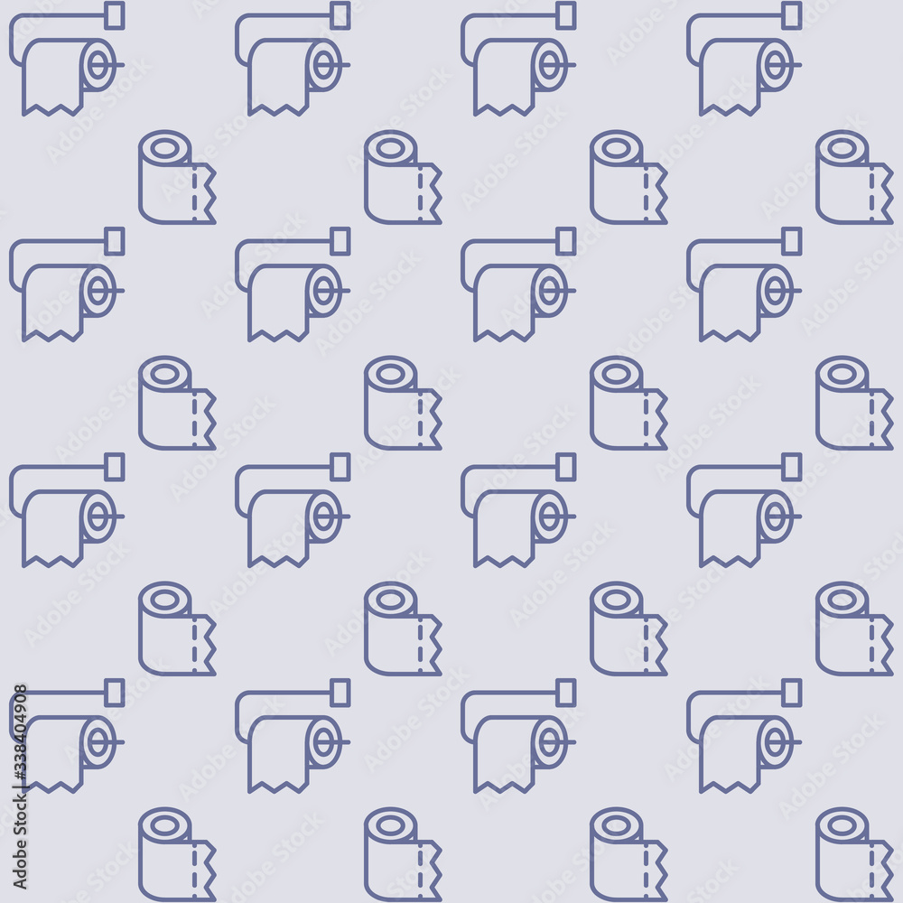 Toilet paper roll icons pattern. Batthrom paper seamless background. Seamless pattern vector illustration