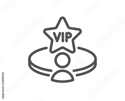 Vip casino table line icon. Very important person service sign. Member club privilege symbol. Quality design element. Editable stroke. Linear style vip table icon. Vector