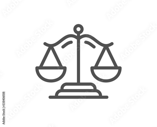 Wallpaper Mural Justice scales line icon