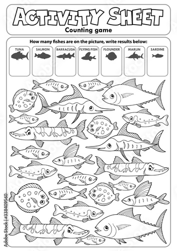 Activity sheet counting game topic 3