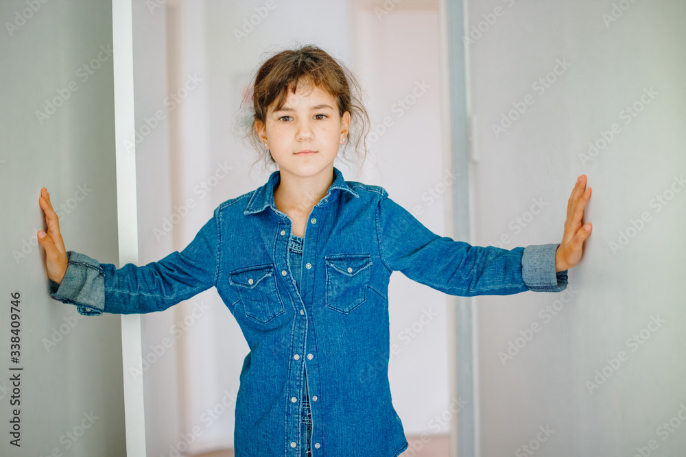 indoors portrait of young child gril at home indoors portrait of young child gril at home
