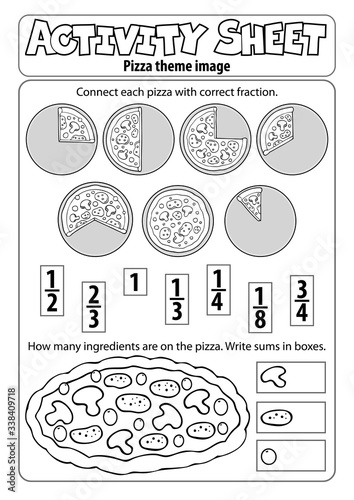 Activity sheet pizza theme 1
