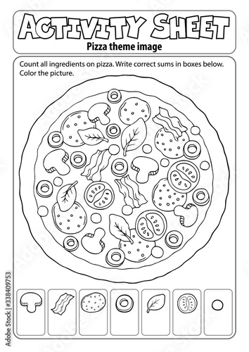Activity sheet pizza theme 2