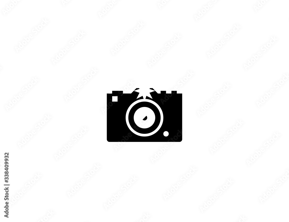 Camera vector flat icon. Isolated photo camera emoji illustration