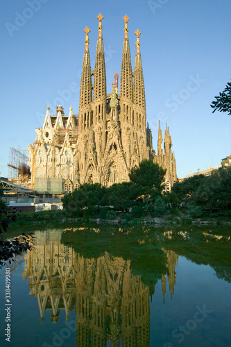 Antoni Gaudi's Sagrada Familia or the Temple Expiatori de la Sagrada Familia was begun in 1882, Barcelona, Spain