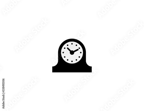 Mantelpiece Clock vector flat icon. Isolated mantelpiece clock emoji illustration
