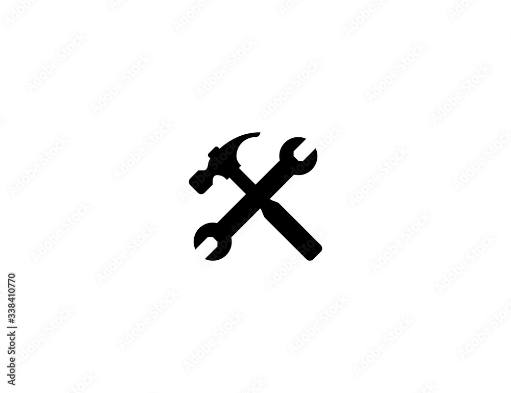 Hammer and Wrench vector flat icon. Isolated hammer and wrench emoji illustration Hammer and Wrench vector flat icon. Isolated hammer and wrench emoji illustration