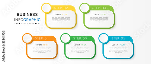 Business infographic element with options, steps, number vector template design