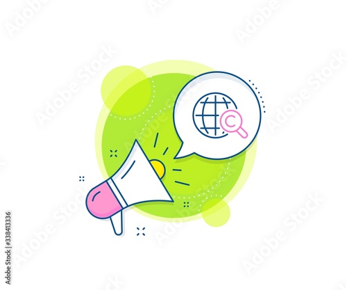 Copywriting sign. Megaphone promotion complex icon. International Ð¡opyright line icon. World symbol. Business marketing banner. International Ð¡opyright sign. Vector