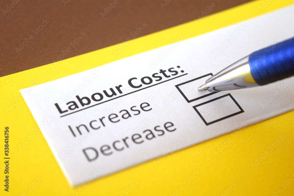 Fototapeta premium One person is answering question about labour costs.