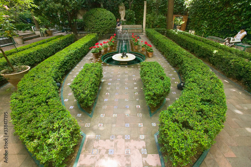 Outdoor gardens of The Sorolla Museum in Madrid, Spain photo