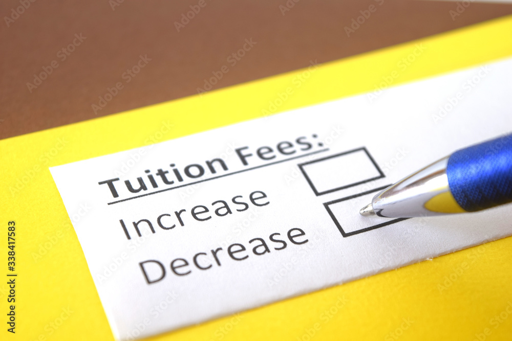 Fototapeta premium One person is answering question about tuition fees.