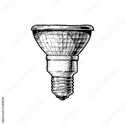 Vector illustration of tungsten halogen lamp
