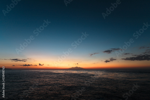 Sunrise on the island of Bali  Indonesia.