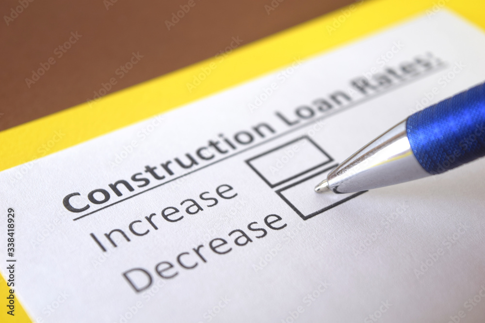 Obraz premium One person is answering question about construction loan rates.