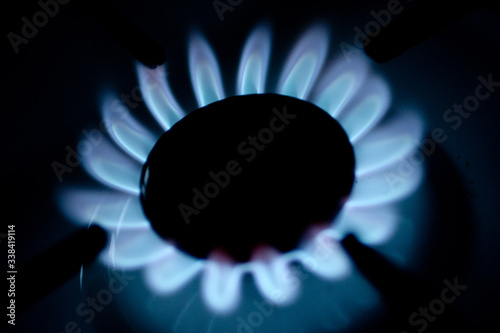 Flamme bleu d'un systeme au gaz