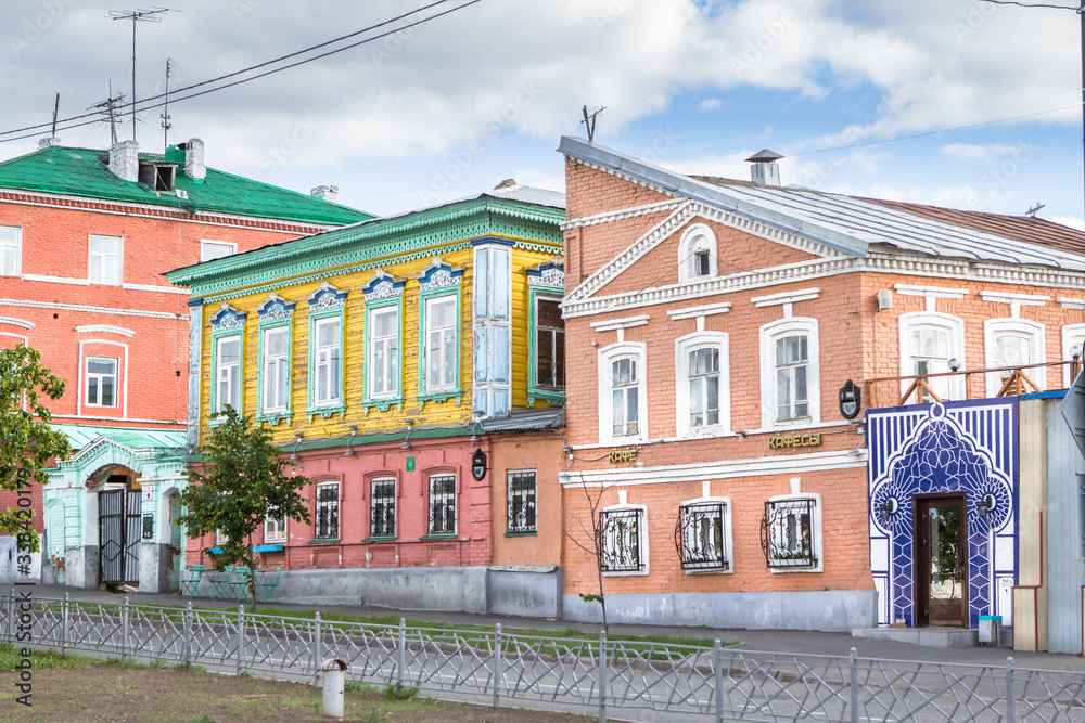 Colorful old tatar house in Kazan, Russia