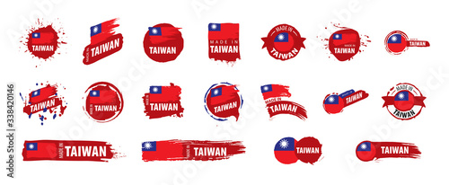 Taiwan flag, vector illustration on a white background