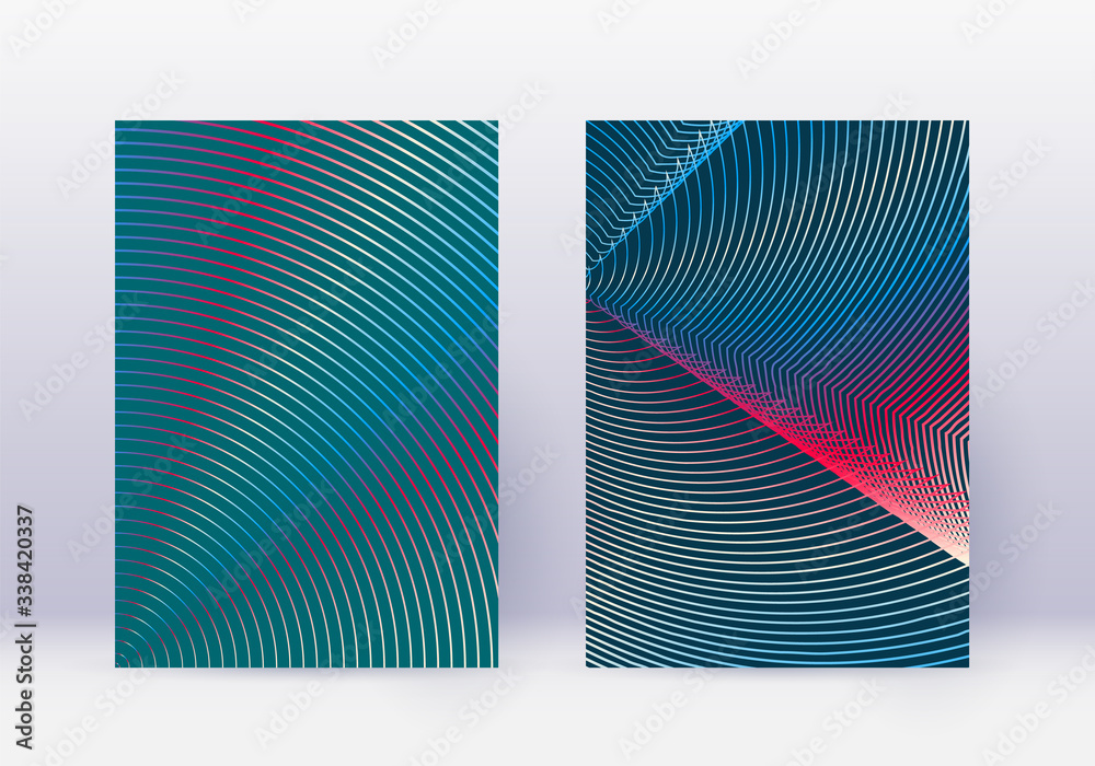 Fototapeta Cover design template set. Abstract lines modern b