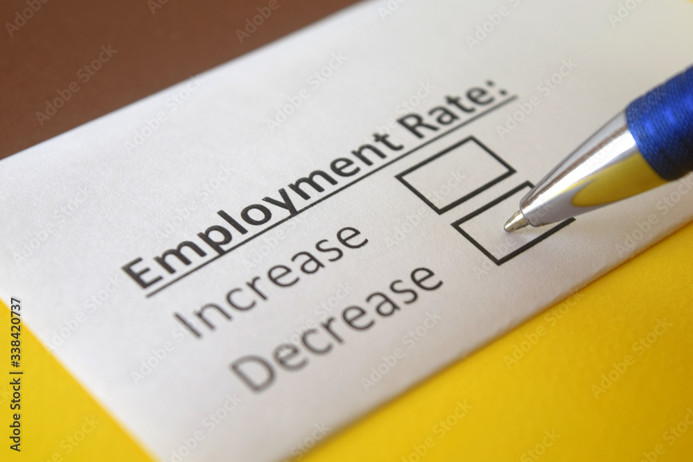 One person is answering question about employment rate. One person is answering question about employment rate.