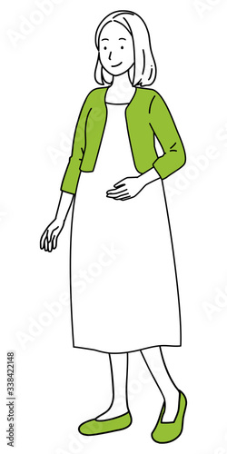 Illustration full body of pregnant woman.