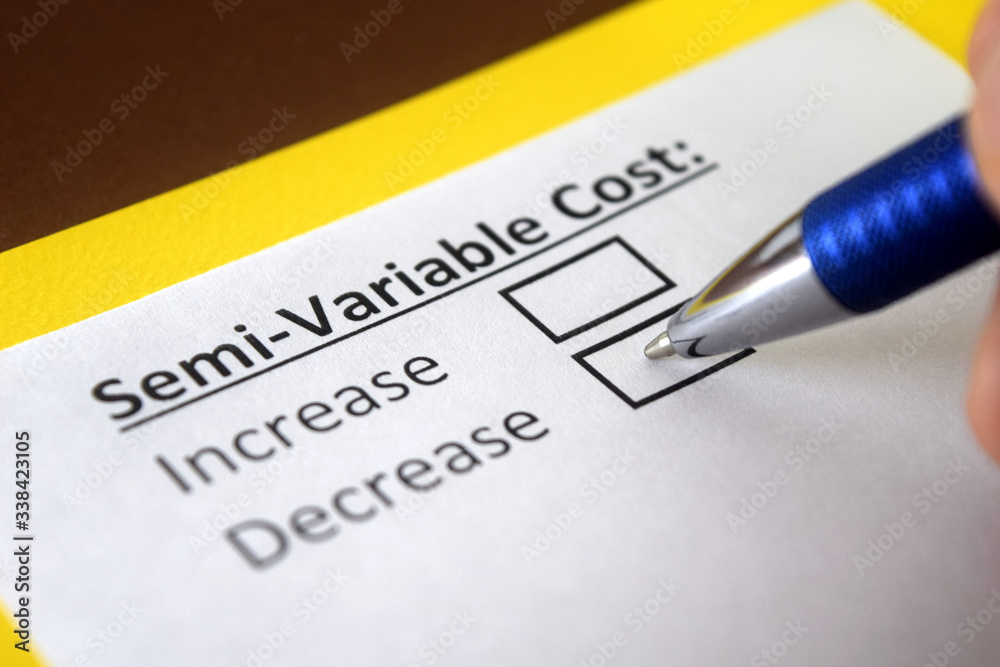 Obraz premium semi, variable, cost, expenses, money, economy, finance, financial, plan, earnings.
