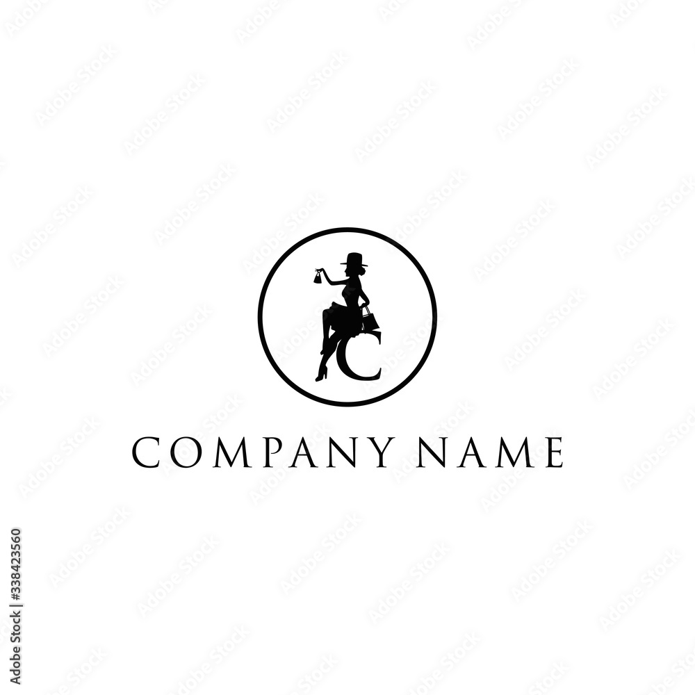 logo silhouette and c icon vector