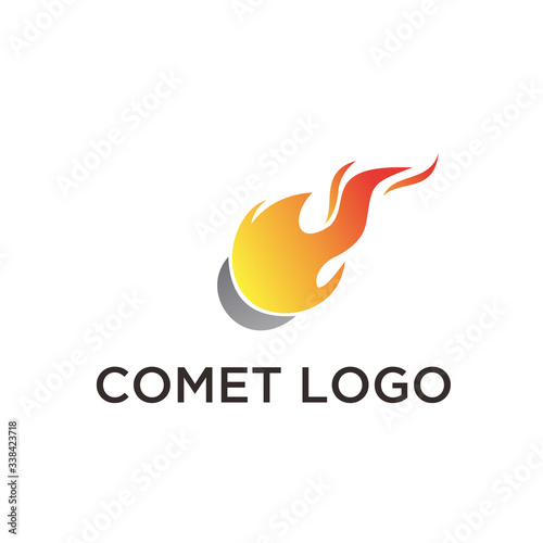 comet logo design impact meteor logo vector icon illustration