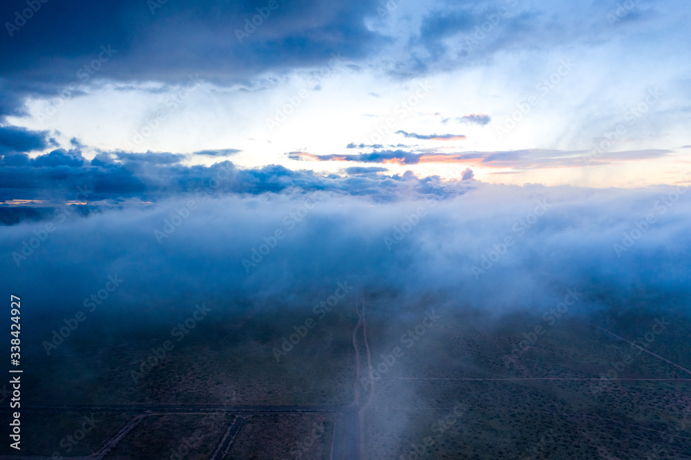 Obraz premium Aerial view over the mojave desert
