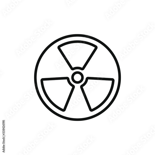 radioactive icon with outline style design